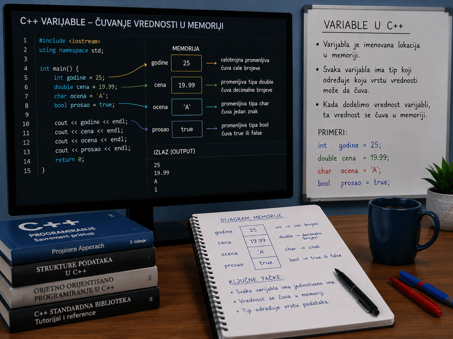 13. Šta su promenljive u C++