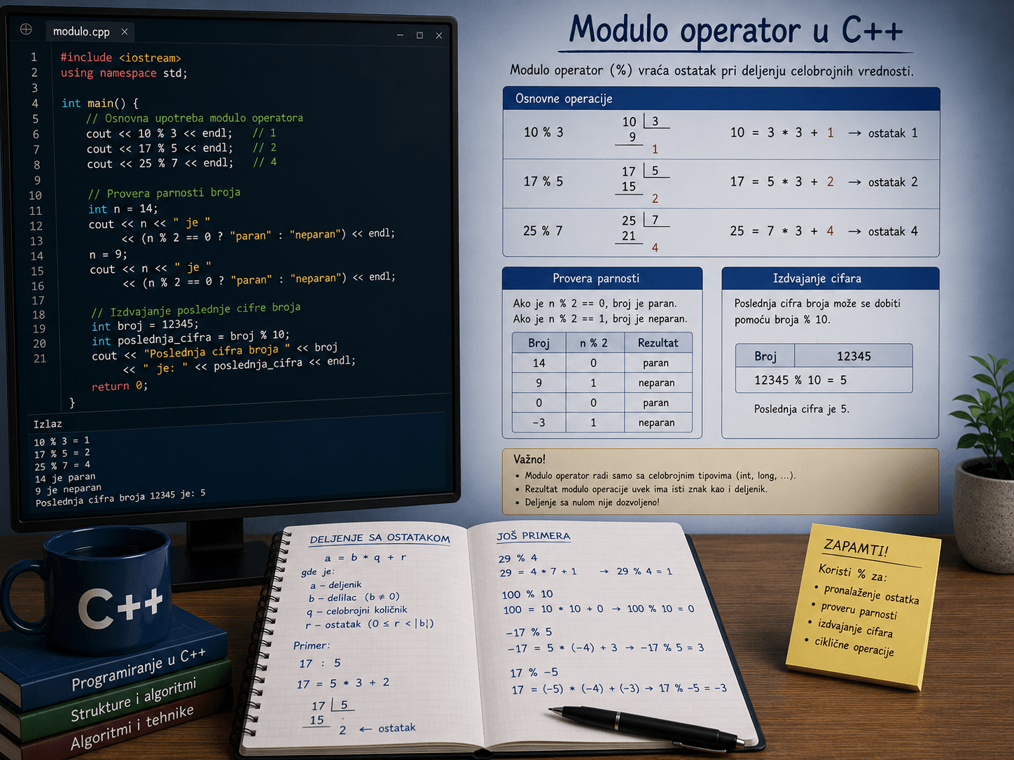 22. Operator modulo (%) i tipični zadaci